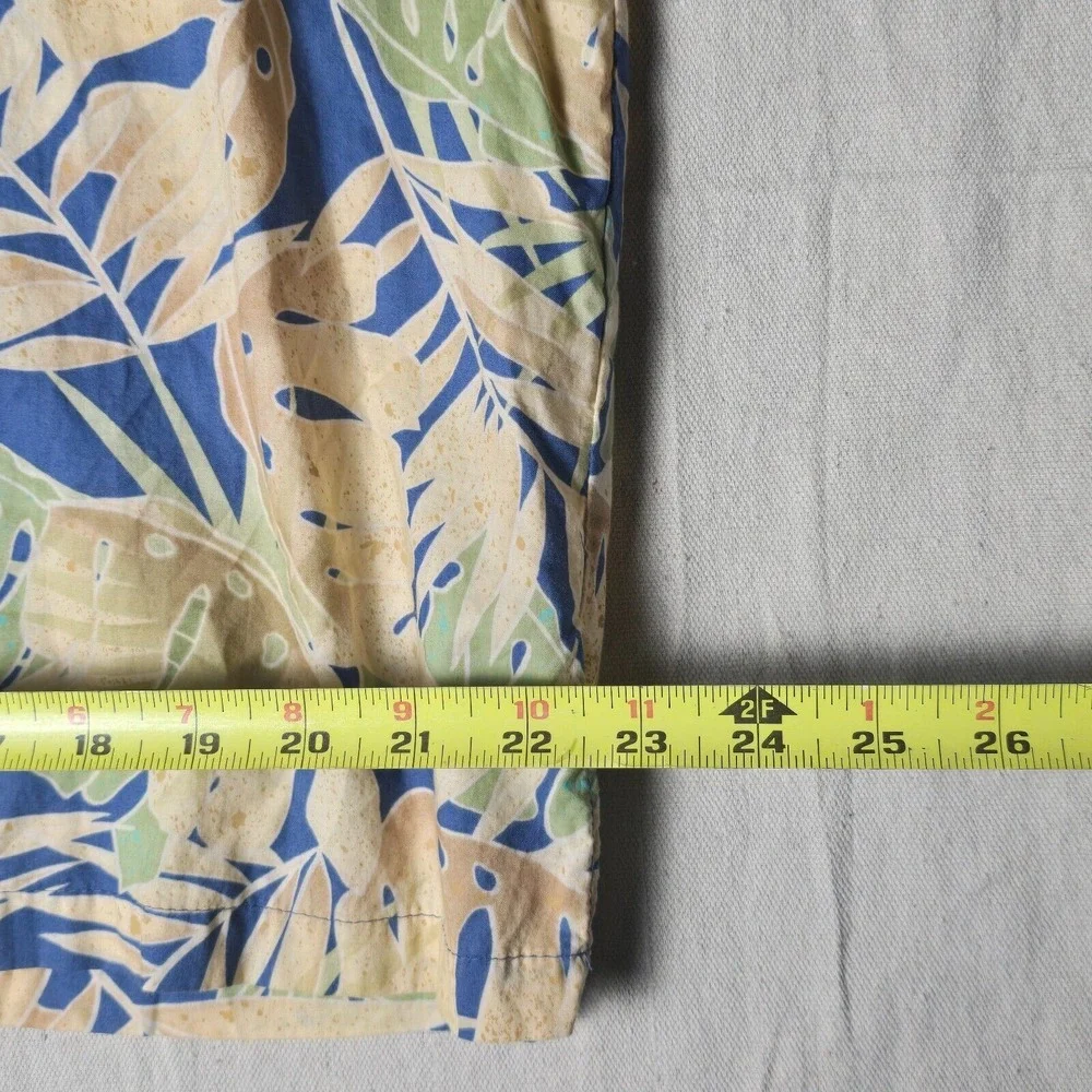 Tori Richard Hawaiian Shirt XL Short Sleeve 100% Cotton Blue/Green Leaves USA - Picture 8 of 16
